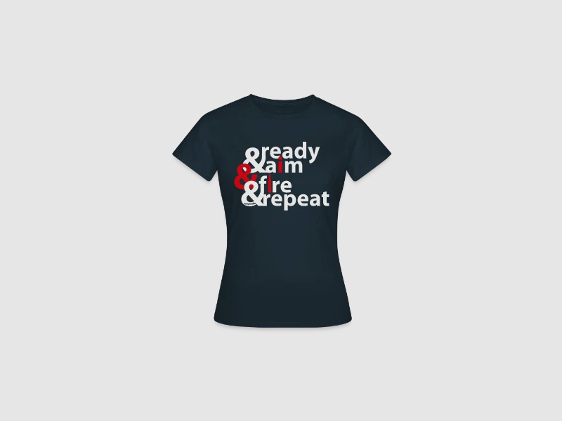 ready aim fire repeat - Frauen T-Shirt Dunkellila
