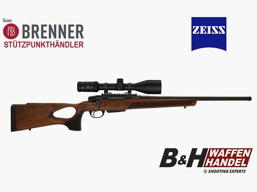 Brenner Komplettpaket: Brenner BR 20 Lochschaft mit Zeiss V6 2.5-15x56 BR20