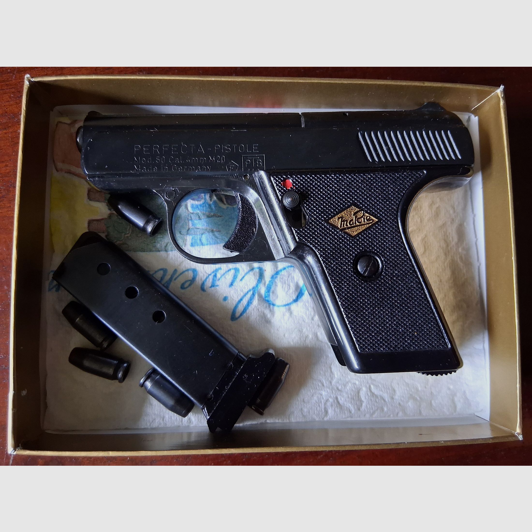 Mayer & Riehm KG  Perfecta Mod. 50 4mm M20 mit  F-Zeichen und PTB112 ungeschossen