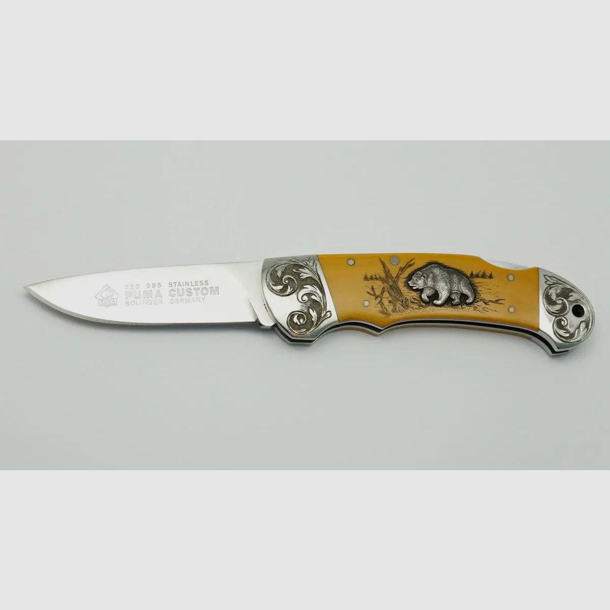 (Rarezas) Custom, American Wildlife 1st edition, SN 62/300, tarjeta de garantía, incrustación de plata, 1989, imagen 2 de 4