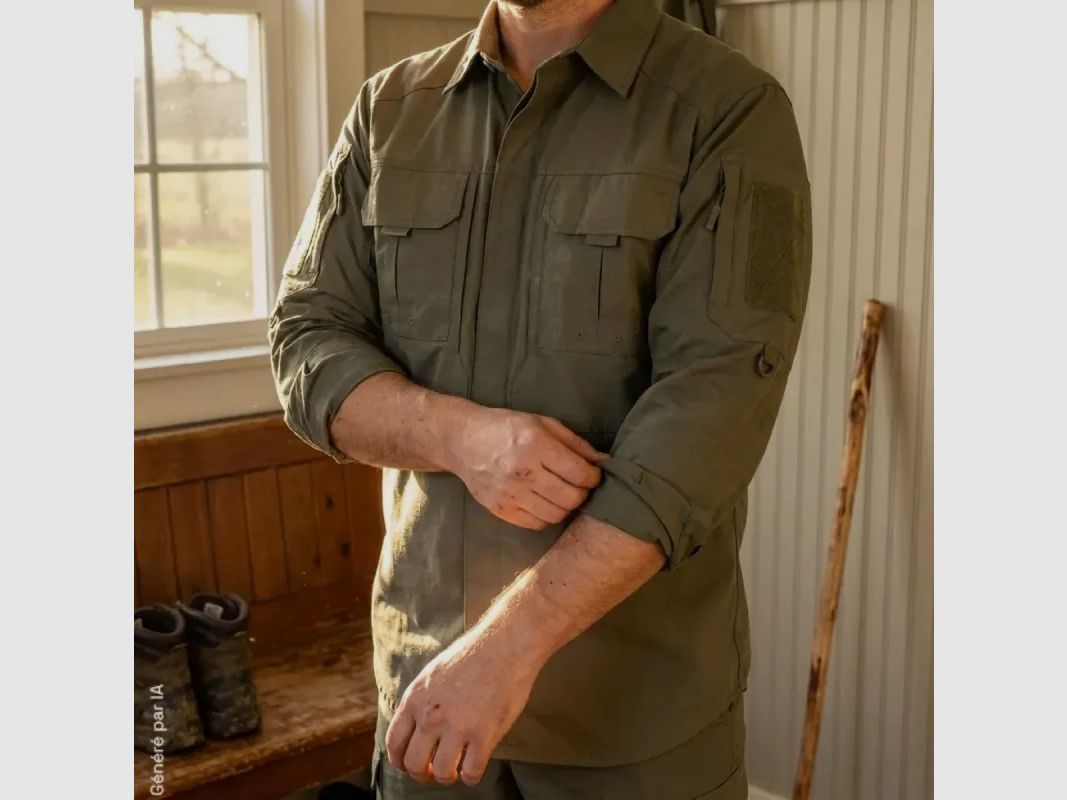 Chemise A10 Equipment Fighter khaki Baumwolle Polyester mit Mesh, Bild 5 von 15
