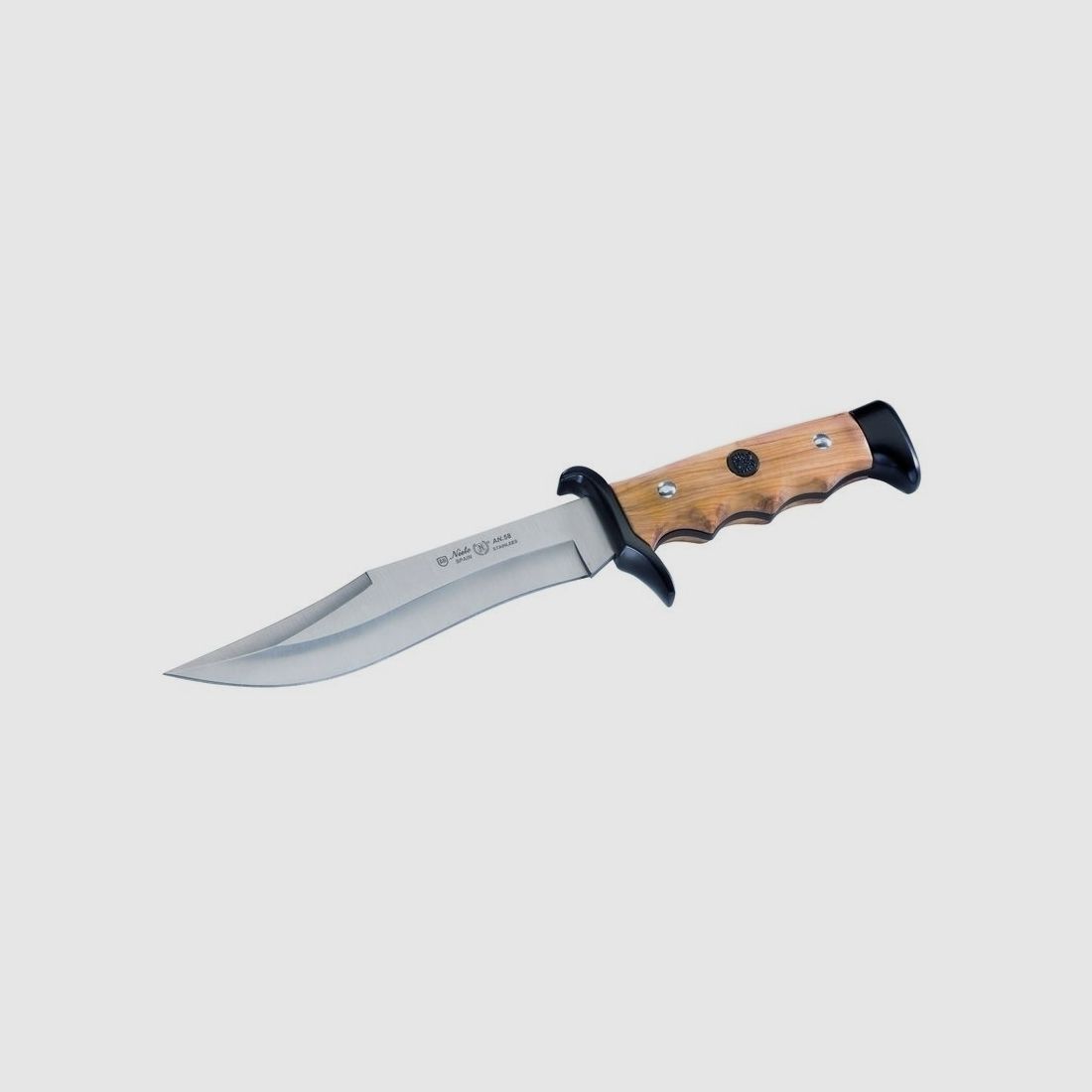 Messer, Klinge 18cm Olivenholz Aluminium Parier inkl. hochwertiger Lederscheide