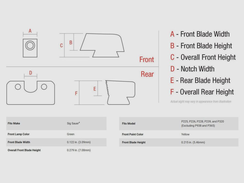 Trijicon N-Visierkorn HD XR gelb SIG P 9mmLuger/.357SIG