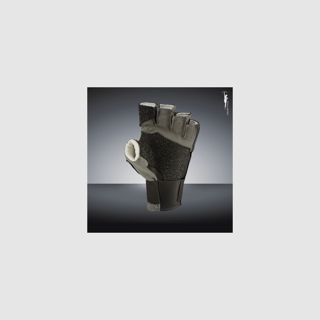 Gant de tir Simetra noir/gris droit sans doigts