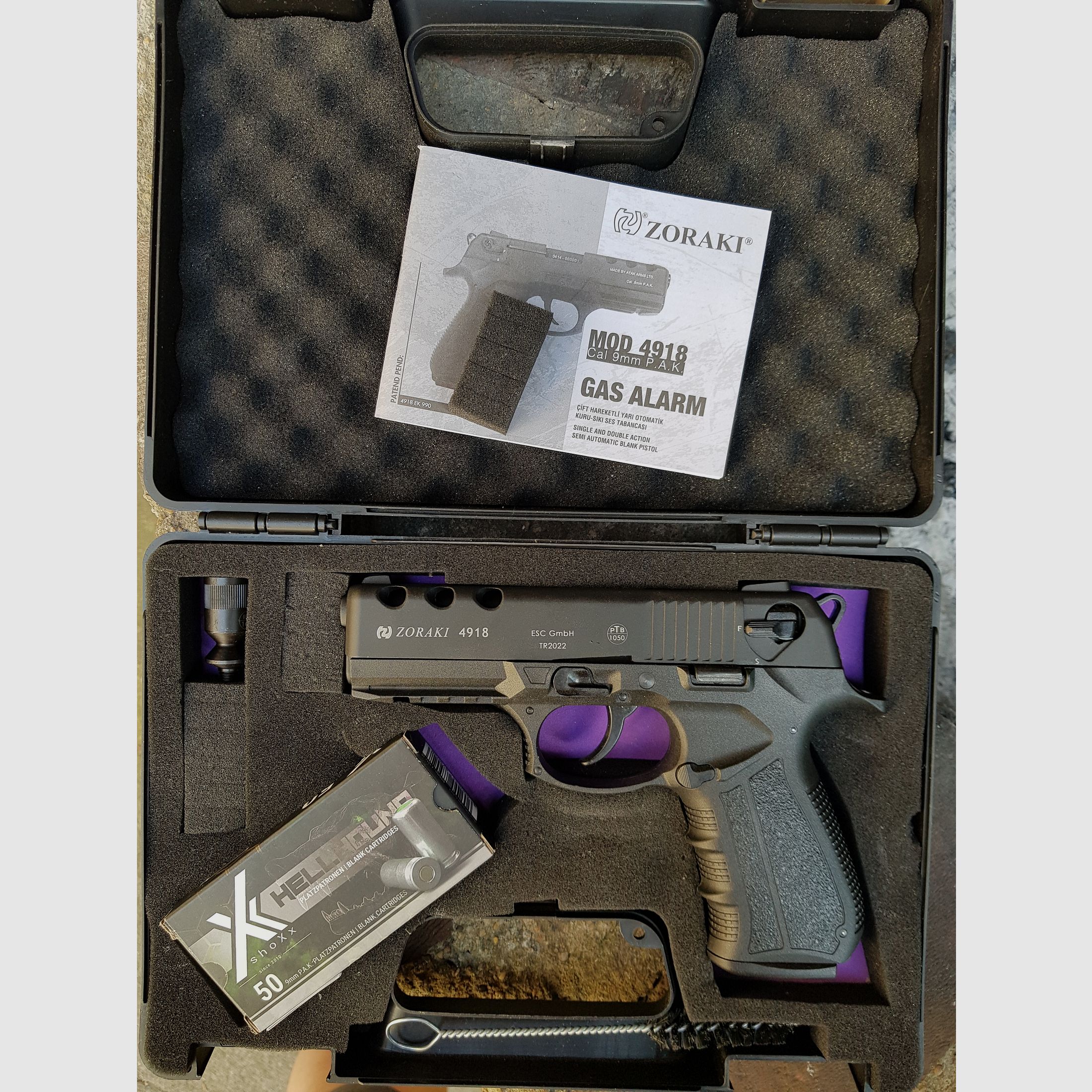 Zoraki 4918 Schreckschuss Pistole Schwarz mit 50 Schuss 9 mm P.A.K. 