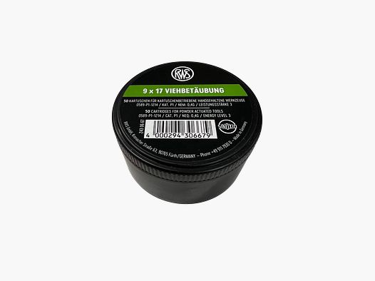Cartouches d'anesthésie pour animaux RWS Cal. 9x17 vert 50 pièces.