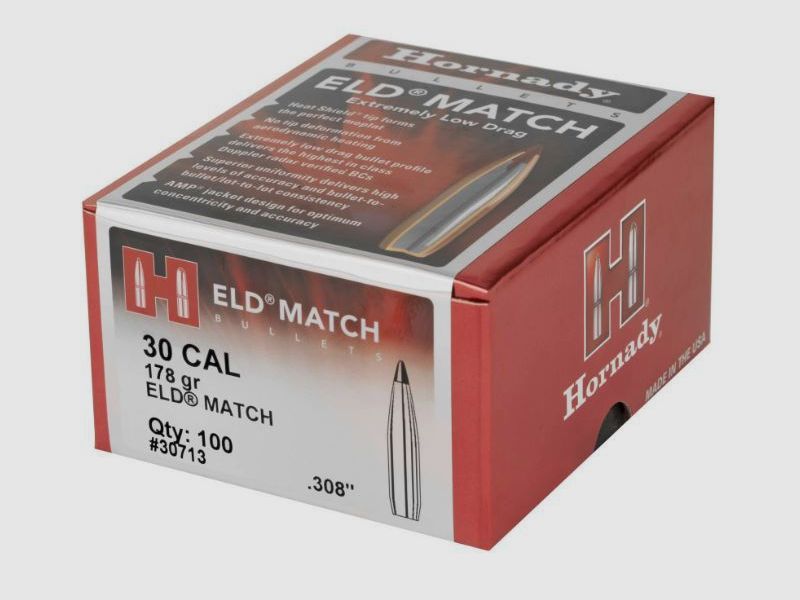 Hornady Match Bullets Caliber .30/.308 178GR ELD Match #30713