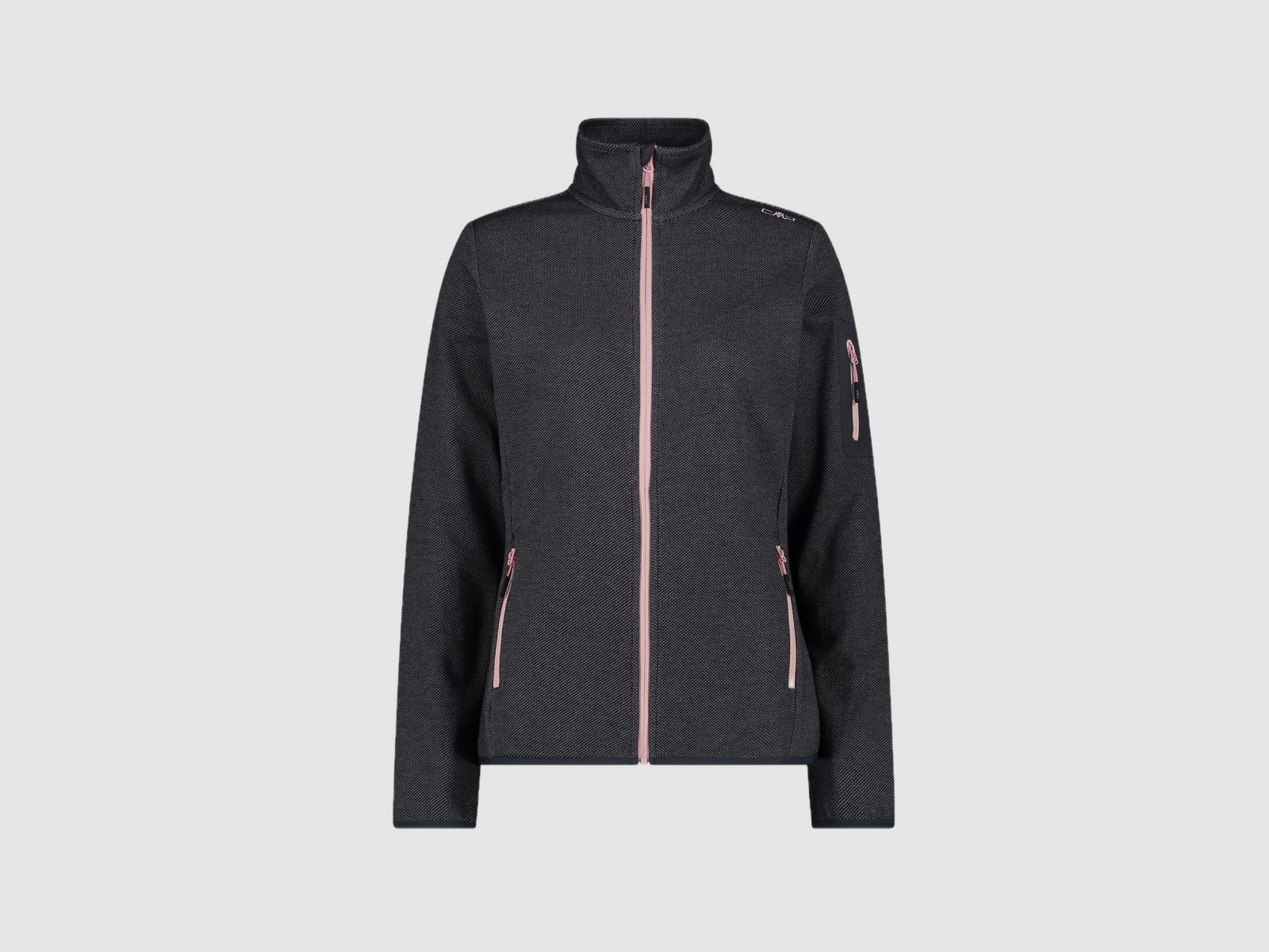 Chaqueta de mujer CMP Knit-Tech-Fleece con capa interior de malla Nero Graffite