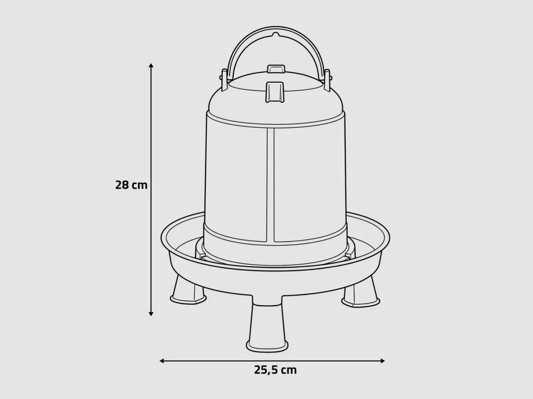 Graduated drinking trough recycled plastic 3 L on legs, image 3 of 6