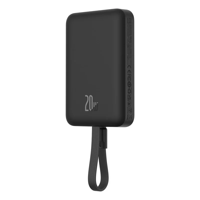 Baseus Magnetic Mini Air Wireless Power Bank 10000 mAh 20 W + Lightning cable (black), image 4 of 16