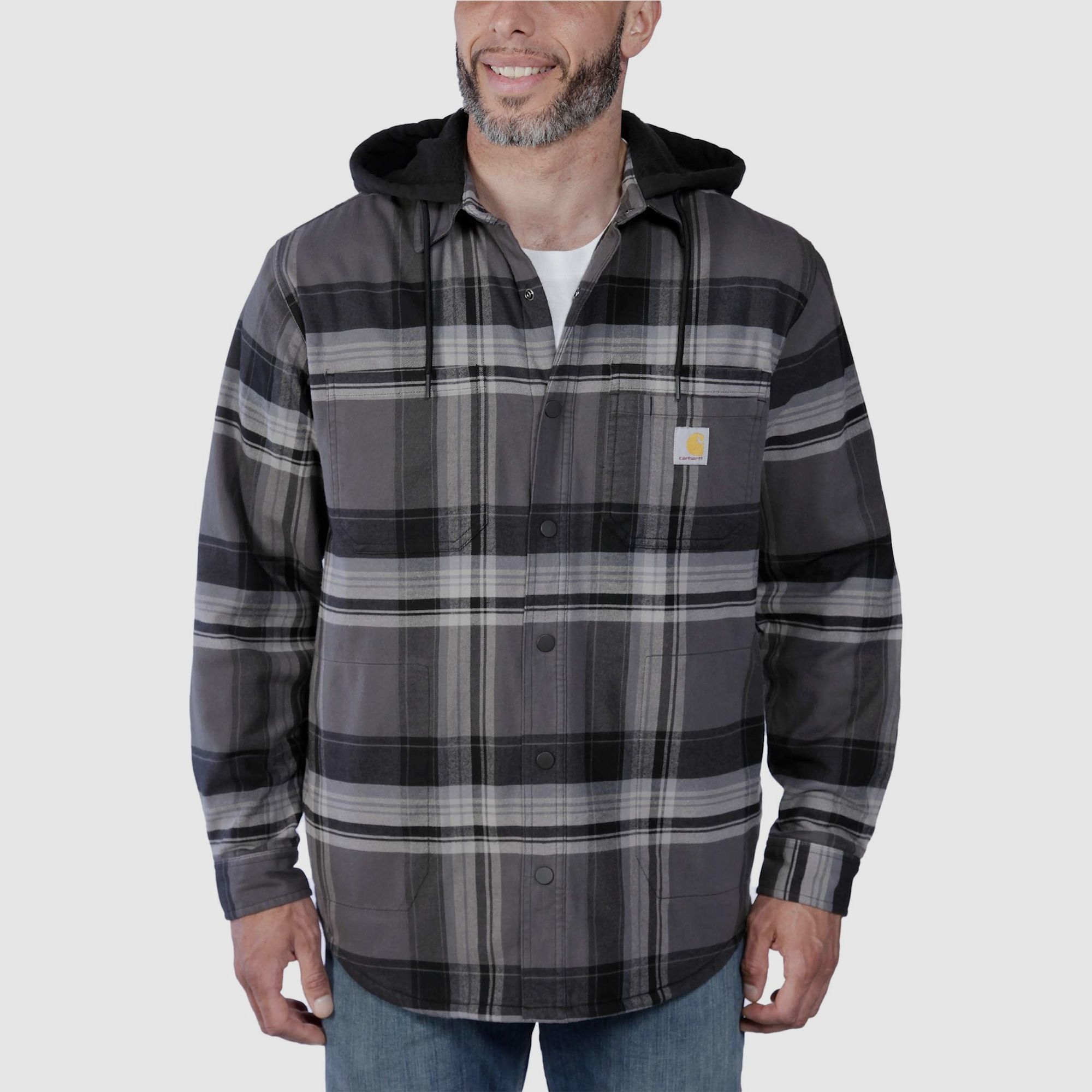 Carhartt Lined Flannel Shirt Jacket Mens Black M