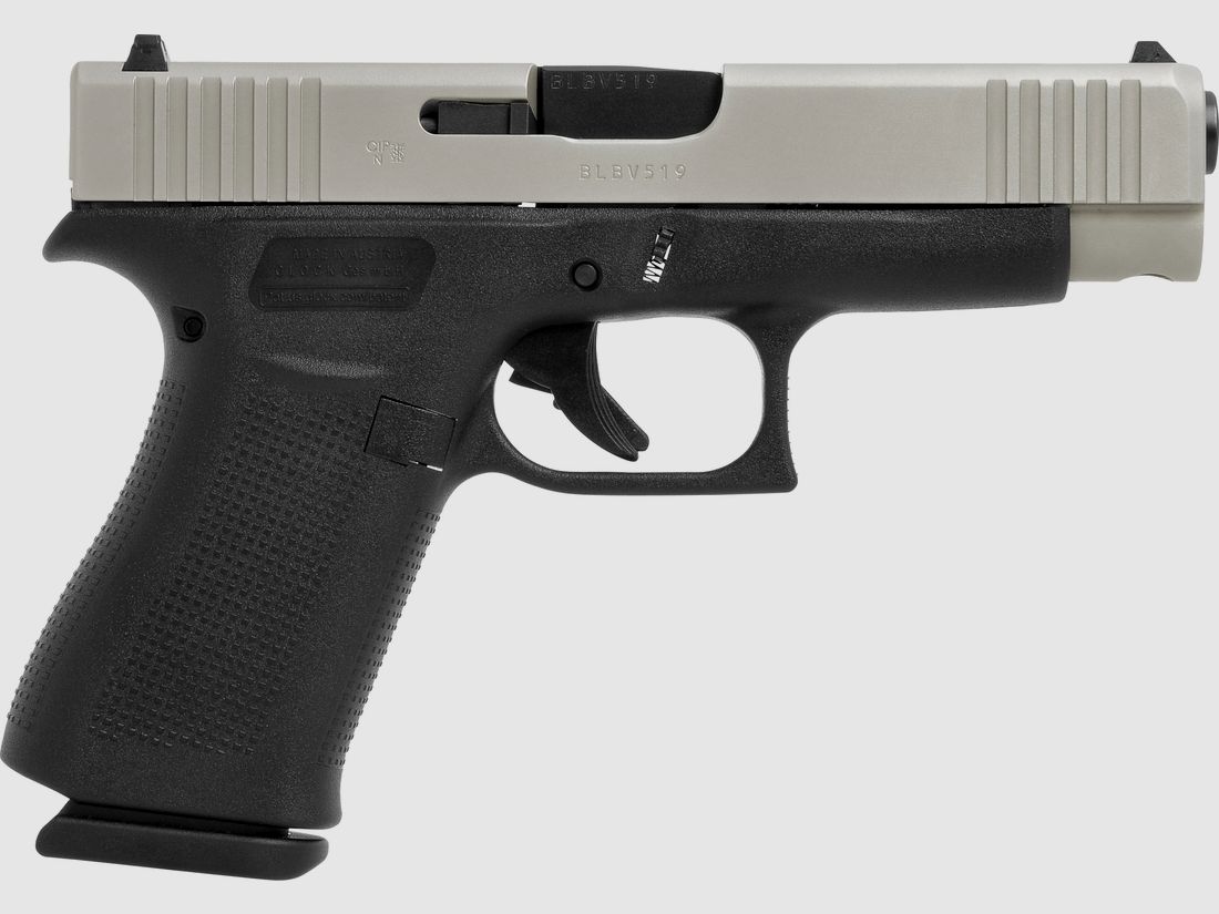 Glock Pistole G48 Silver Slide FS 9mm Luger 4.17″ / 106 mm 10+1, Compact Slimline
