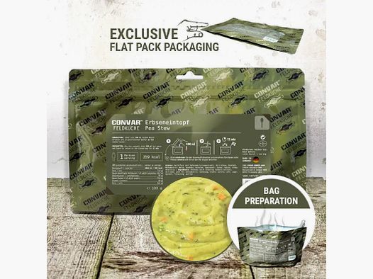Convar-7 Feldküche Flex gefriergetrocknet Erbseneintopf