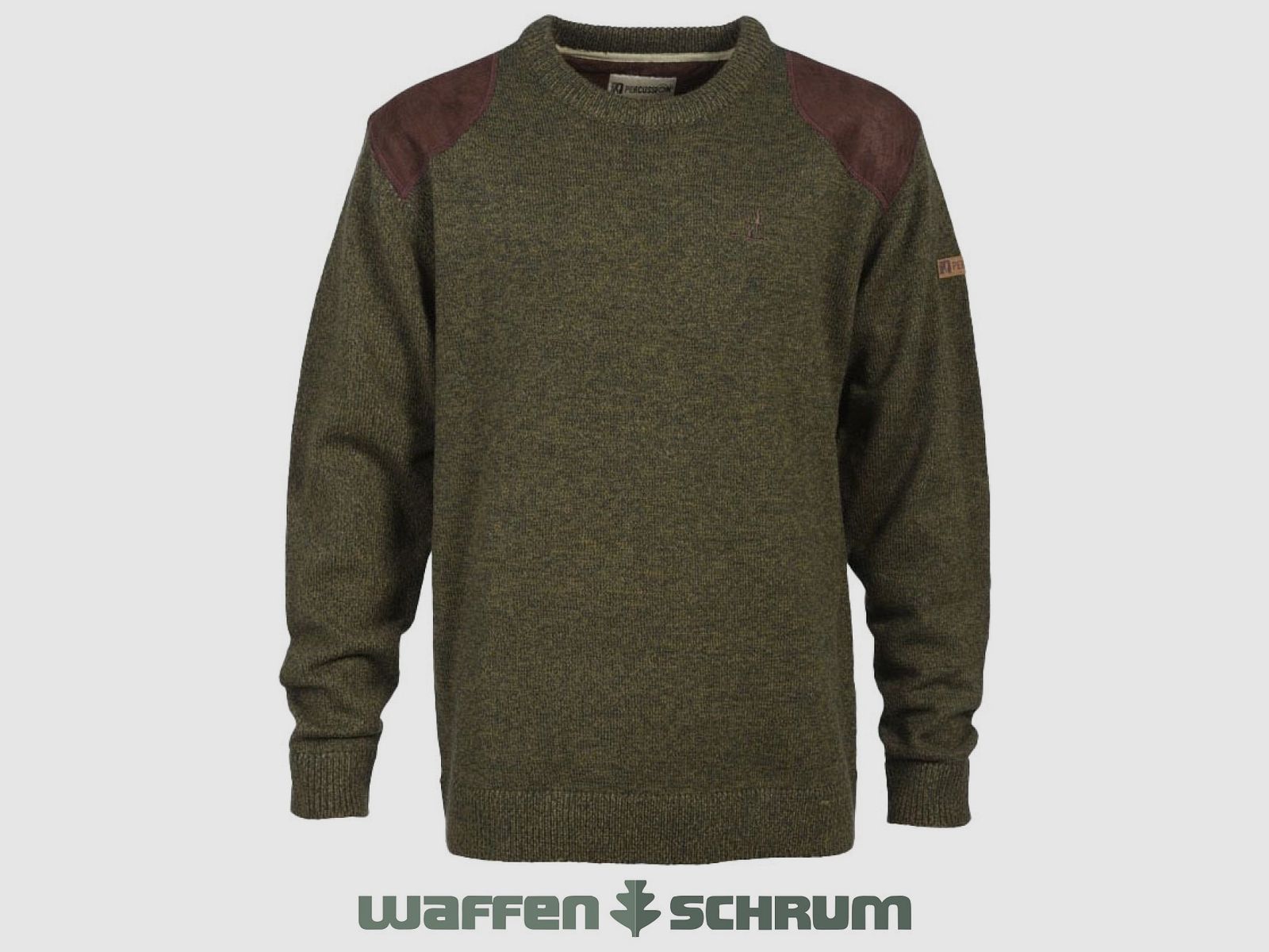 Sweter Percussion z haftem Khaki-Percussion