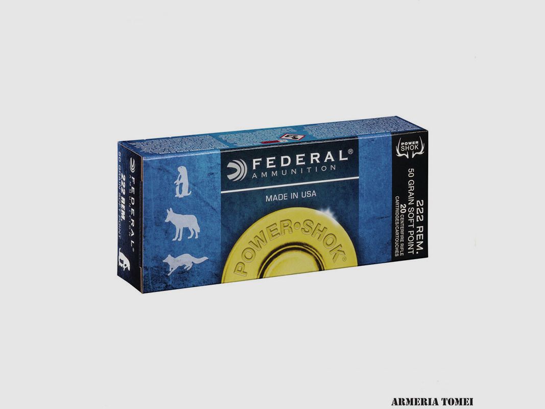 FEDERAL – POWER SHOK | 222 REM | Mantelgeschosse | 50 GR | 20 STK