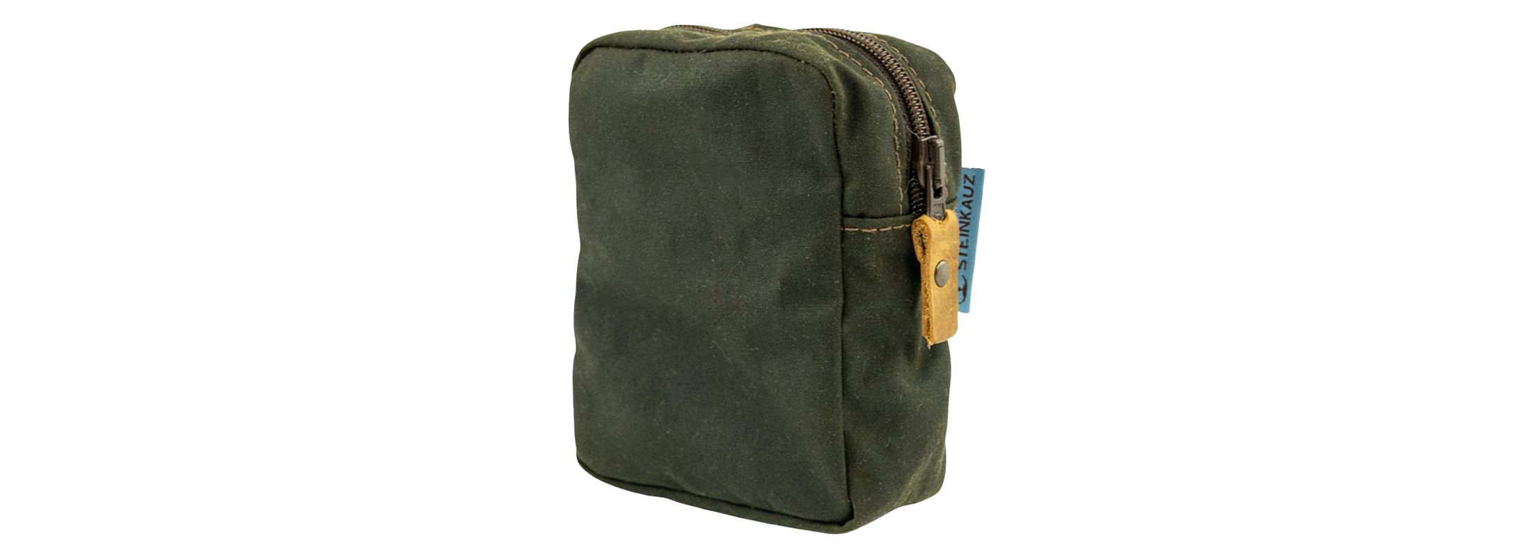 Waldkauz Modulus Reißverschlusstasche, Waxed Cotton, klein, Oliv