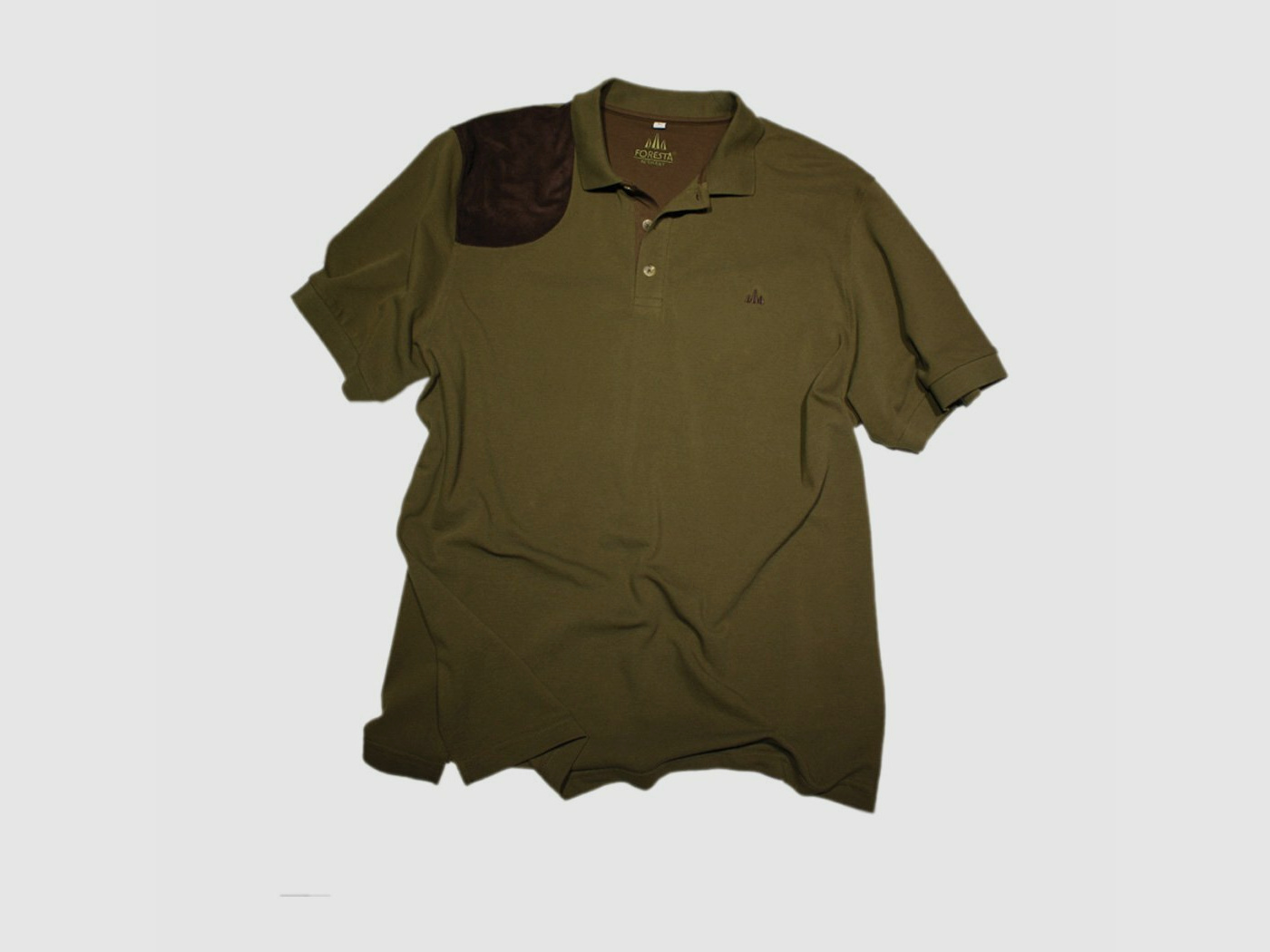 Polo-Shirt mit Patches L oliv