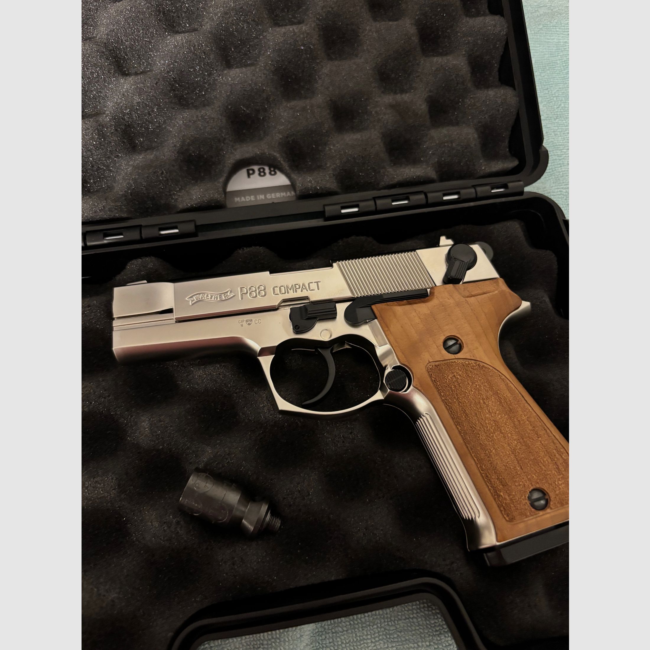 Walther P88 Nickel Wood Grip *New*