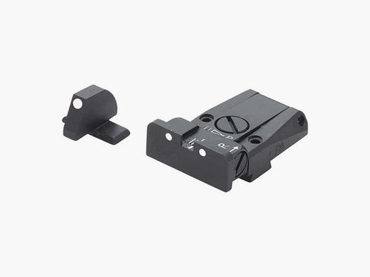 Adjustable rear sight and front sight
