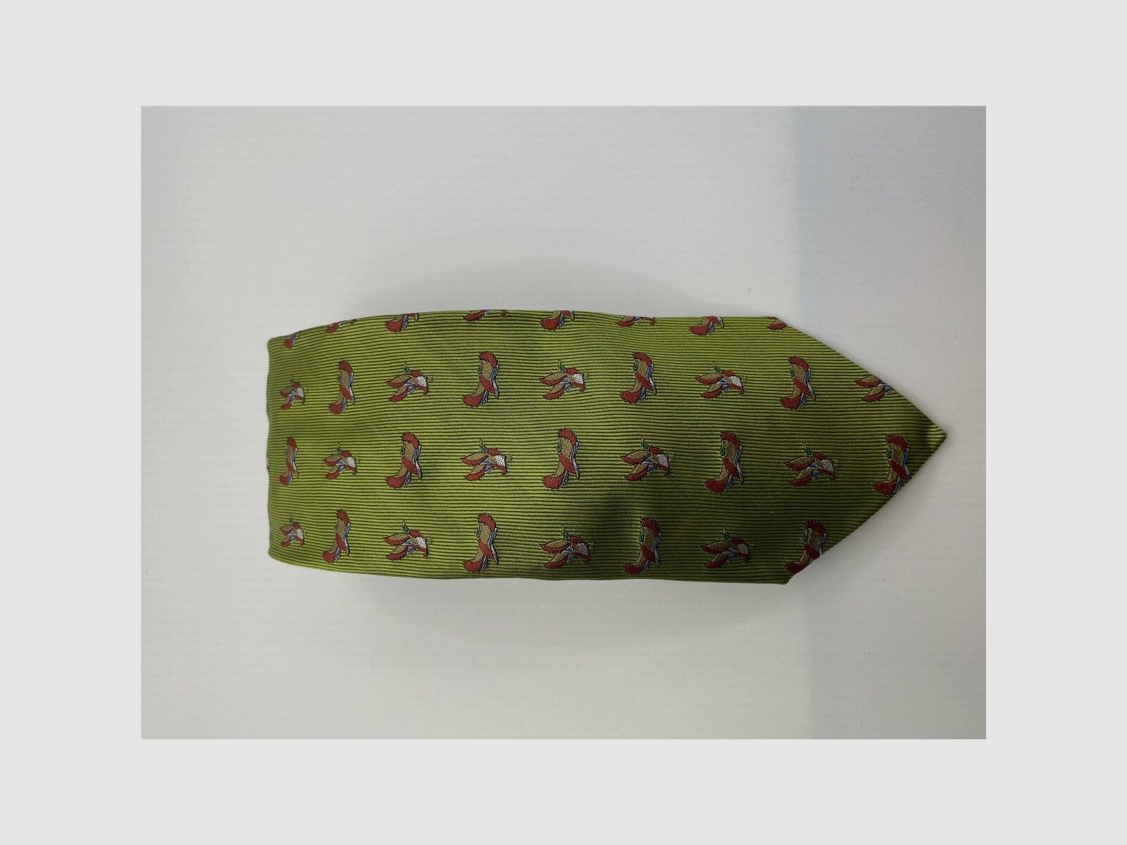 Robert Keyte Krawatte 100% Seide grn Motiv Ente