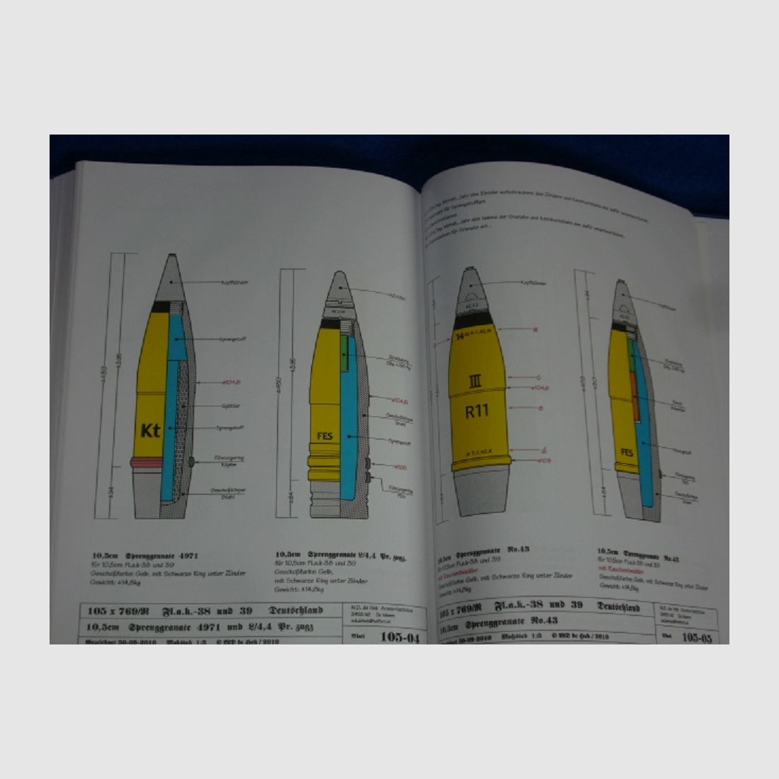 Fl.a.k cartridges en projectielen 2,0 cm tot 15,0 cm Duitsland 1935 tot 1945