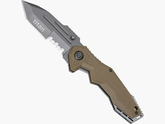 Taschenmesser BlackField Military Line TITAN Tanto-Klinge mit Teilwellenschliff