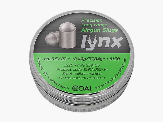 Rundkopf Coal Lynx Domed Kaliber 5,51 mm 2,4 g gewĂ¶lbt glatt 150 StĂĽck