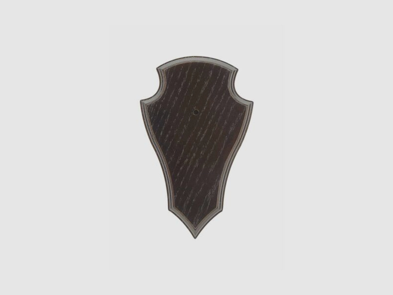 Troph?enbrett dunkel, spitz mit Ausfr?sung 19x12 cm