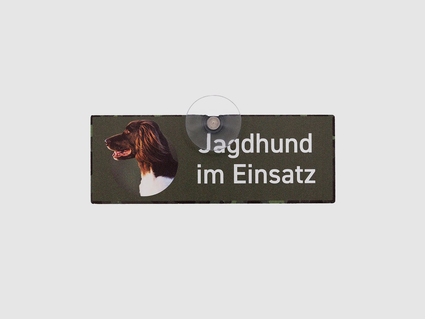 Autoschild mit Saugnapf "Kleiner Münsterländer"