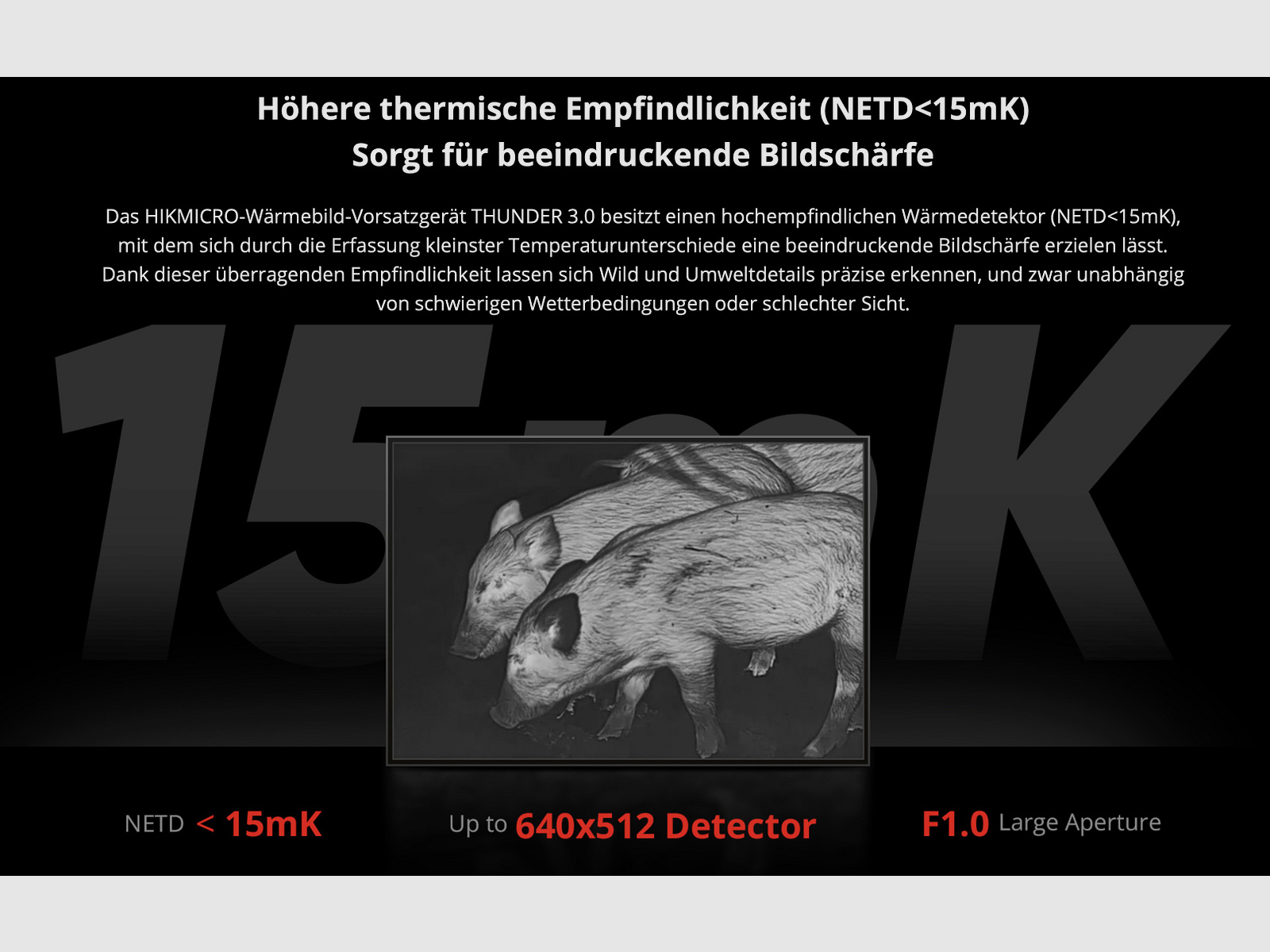 Hikmicro 50-2-128 Clip-On Thunder TQ35C 3.0 Wärmebildvorsatzgerät 640 x 512 12µm < 15 mK