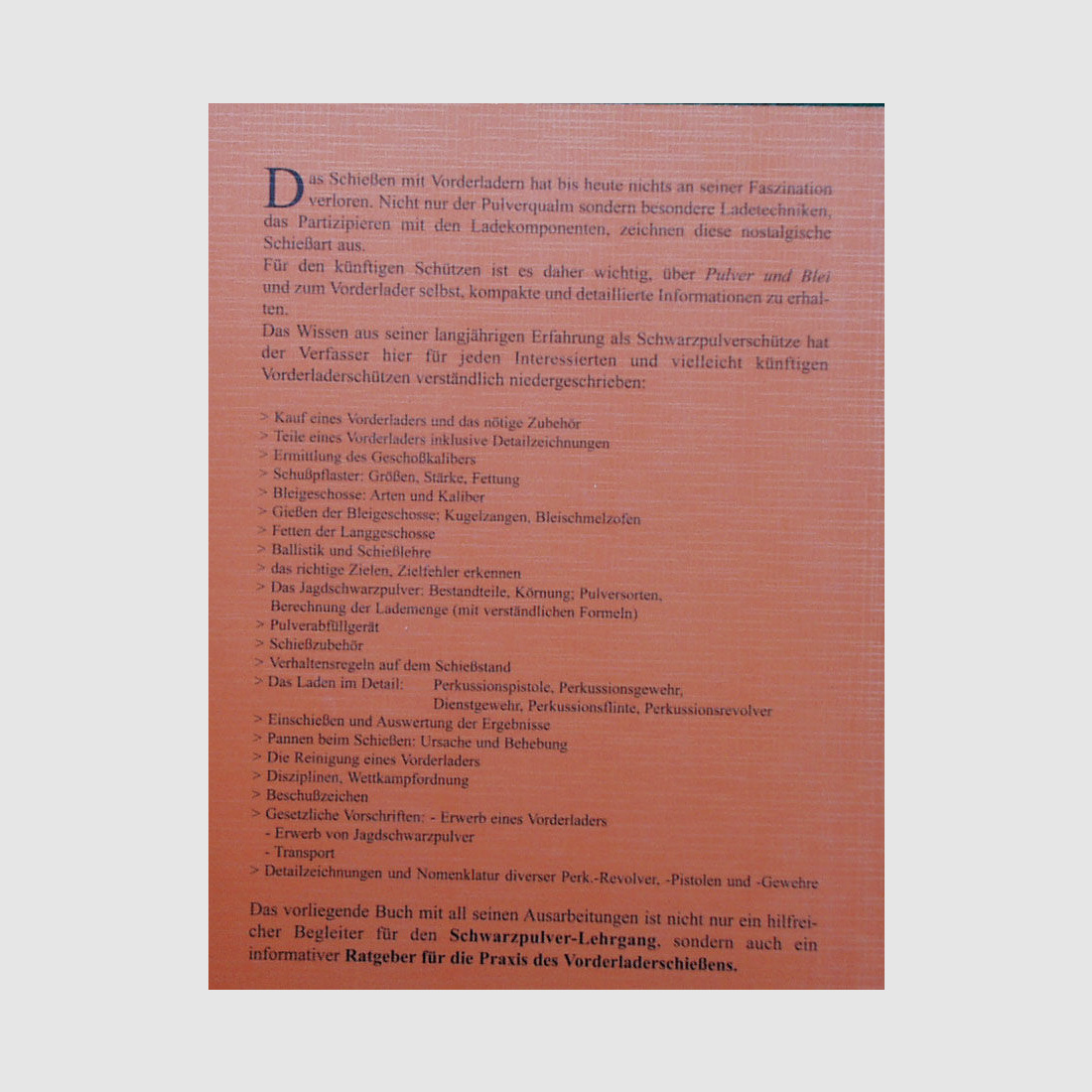 Buch:	 Das Schießen mit Perkussions-Vorderladern