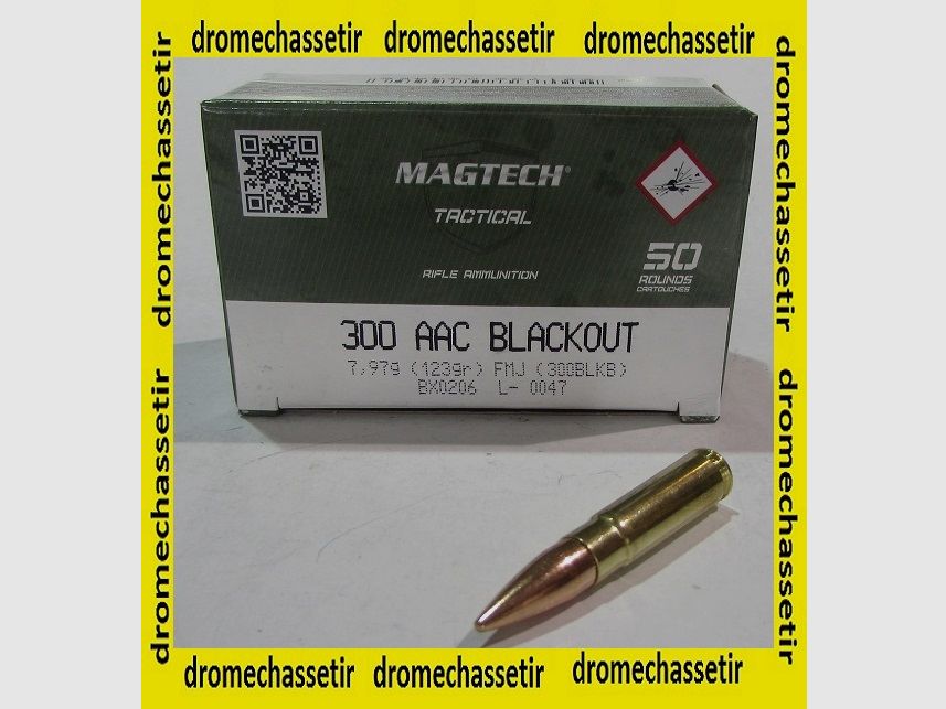 Pudełko 50 nabojów Magtech, kal. 300 AAC Blackout, 123 grains FMJ