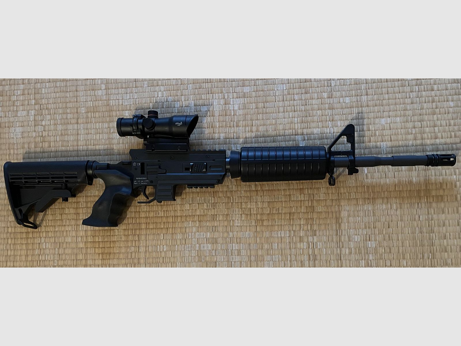 Röhm TacFour Black Rifle Co2 rifle con accesorios