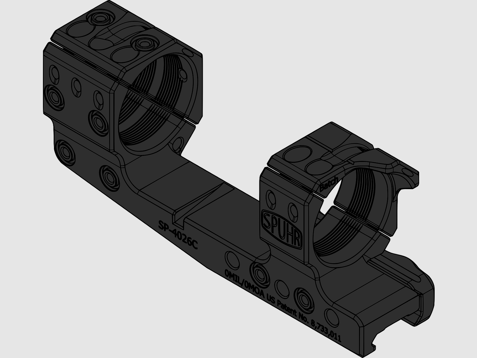 SPUHR SP4026C AR mount 34 mm, 0 MOA H-32 mm L-140 mm