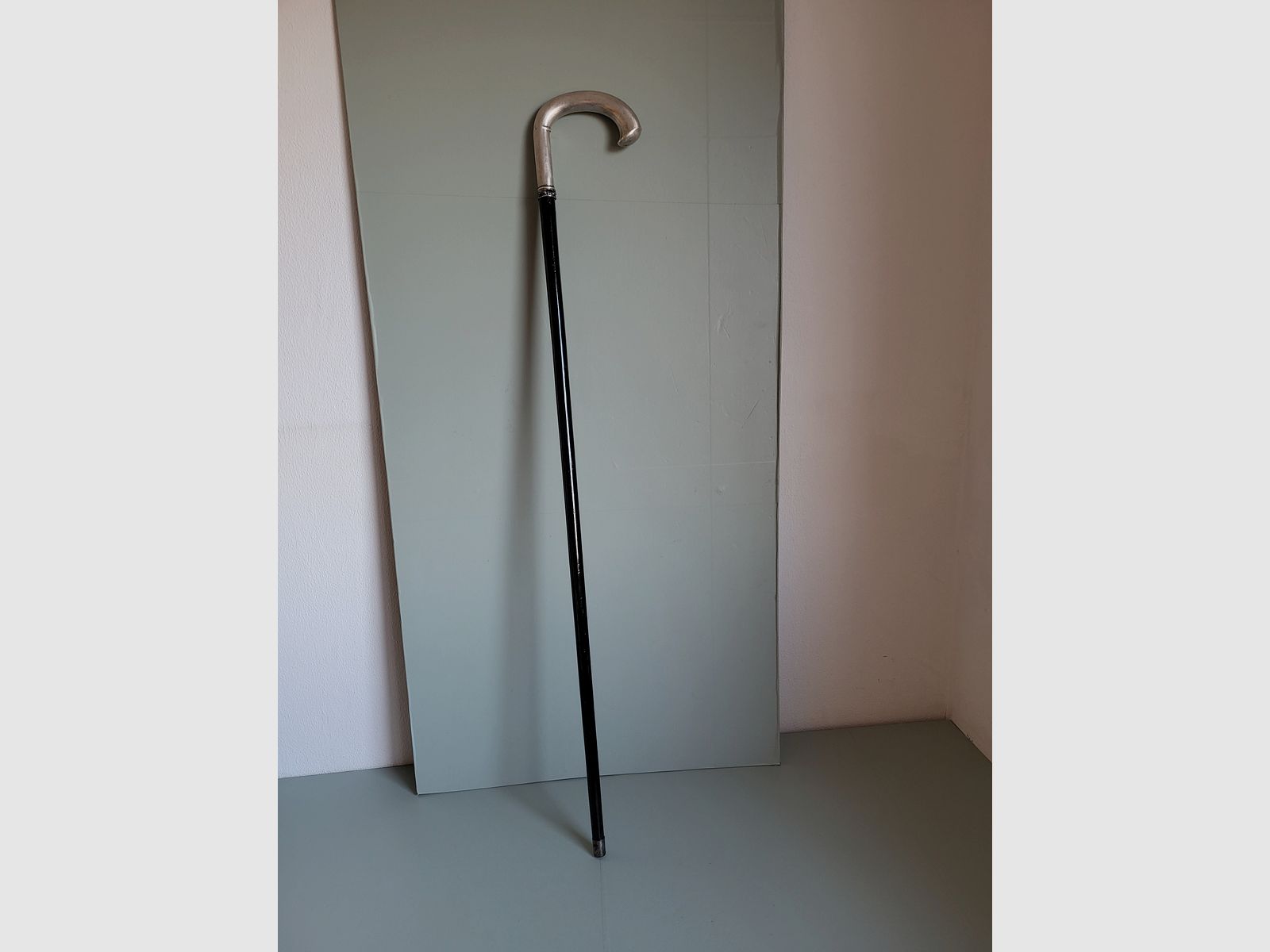 Old walking stick - 800 silver - ebony - A. Stürm Vienna - 1920s - Austria
