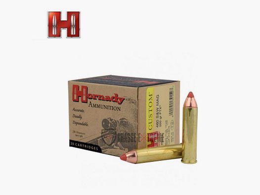 20 HORNADY Custom Pistol 460 S&W 200 Gr Ftx cartridges