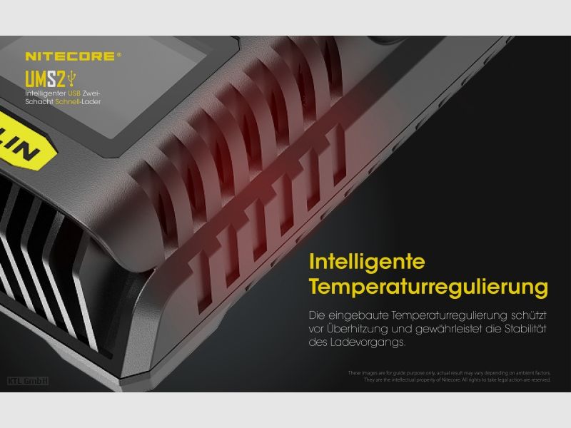 Nitecore UMS2 USB Schnell Ladegerät