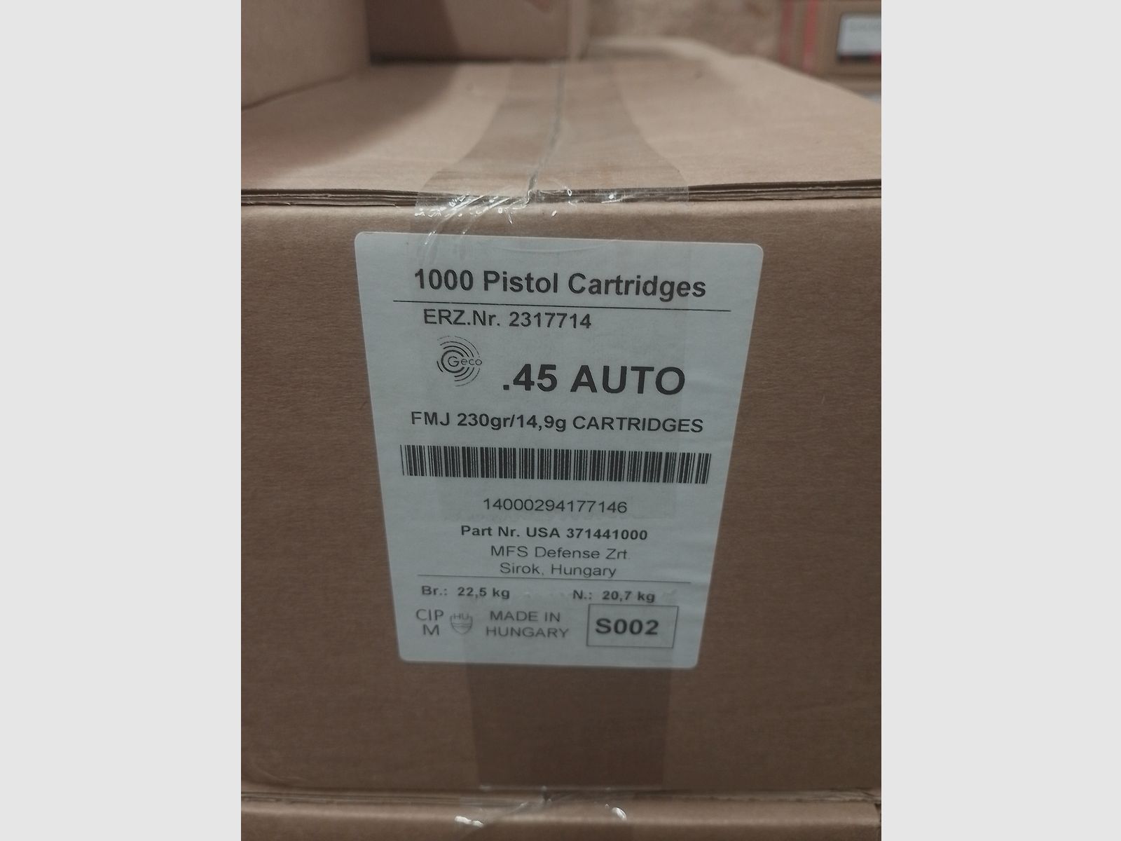 Geco .45ACP 1000Schuss/Packung