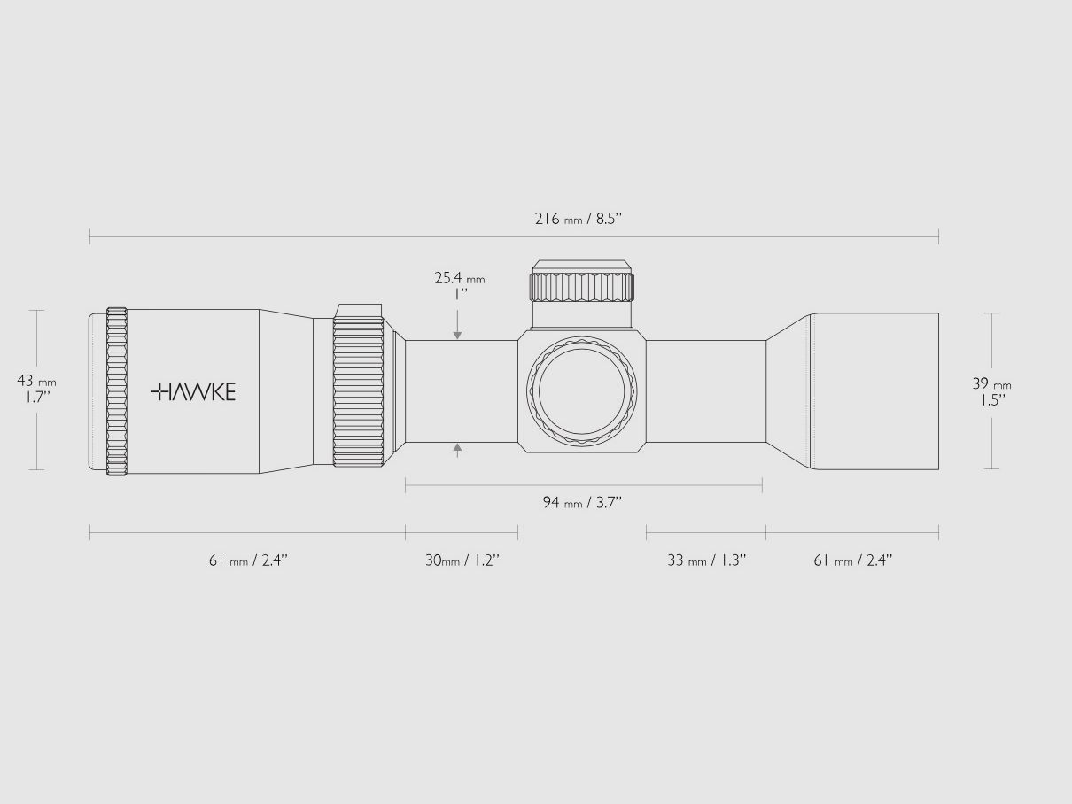 HAWKE Armbrust Zielfernrohr 12211 XB1 3x32 SR mit Leuchtkreuz