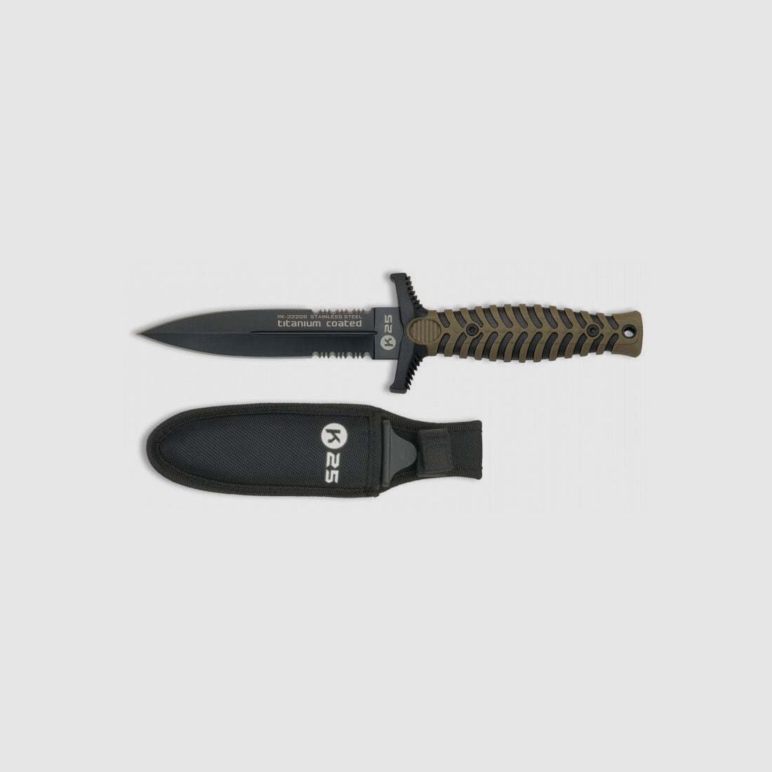 K25 CUCHILLO DE BOTA DE DOBLE FILO VERDE