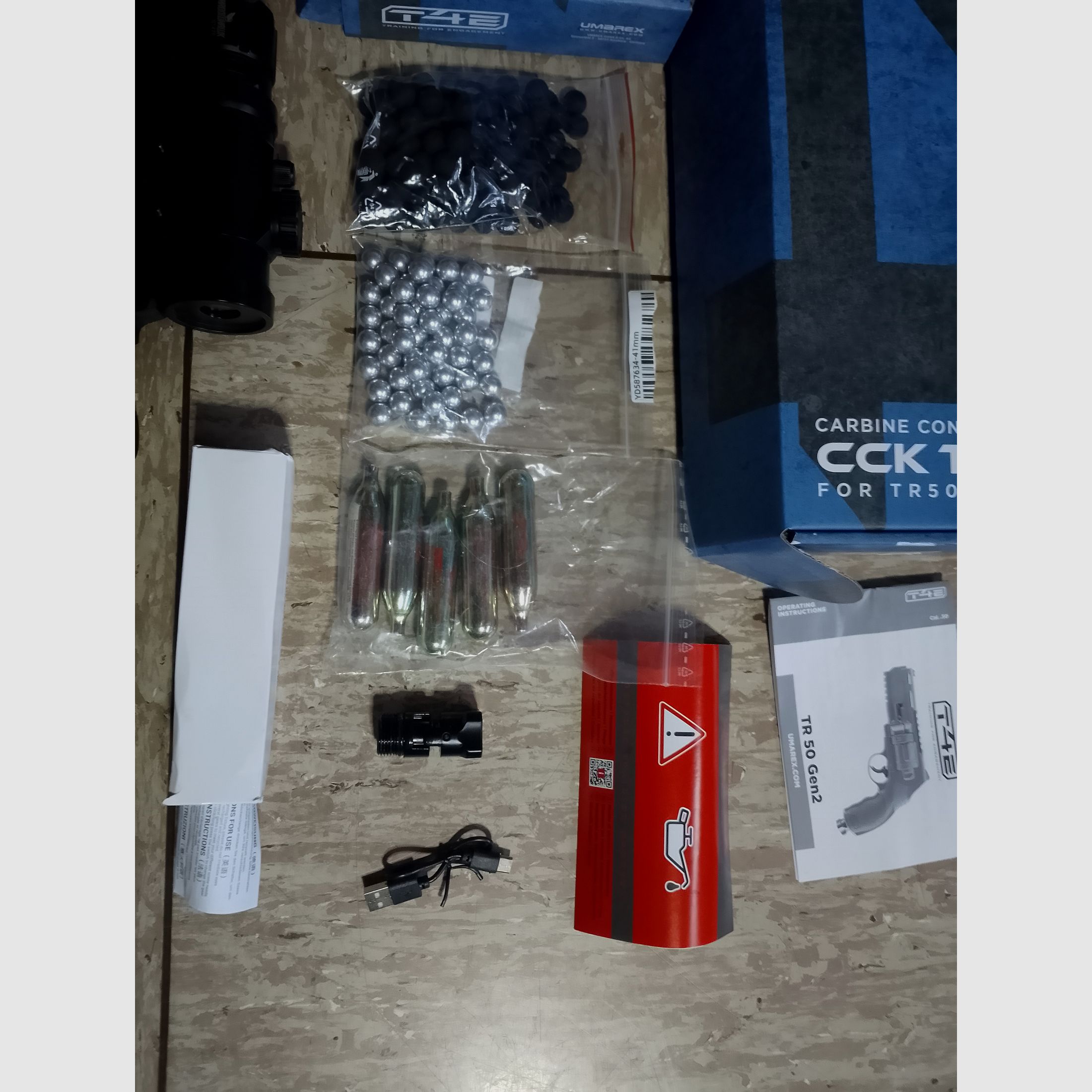 Neu T4E RAM HDR50  Tr50 gen2 + Carbine Conversion Kit+ Alu kugeln + Rubberballs .50 + Flashlight + CO2 Kapseln+ Visier Ovp 