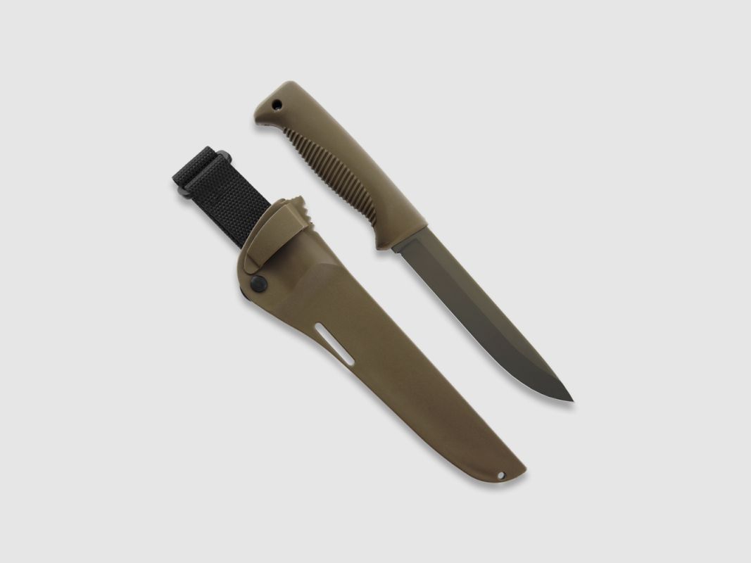 Peltonen Knives M95 Ranger Puukko Sissipuukko FJP060 Cerakote FDE Beschichtung Kunststoffscheide braun FDE