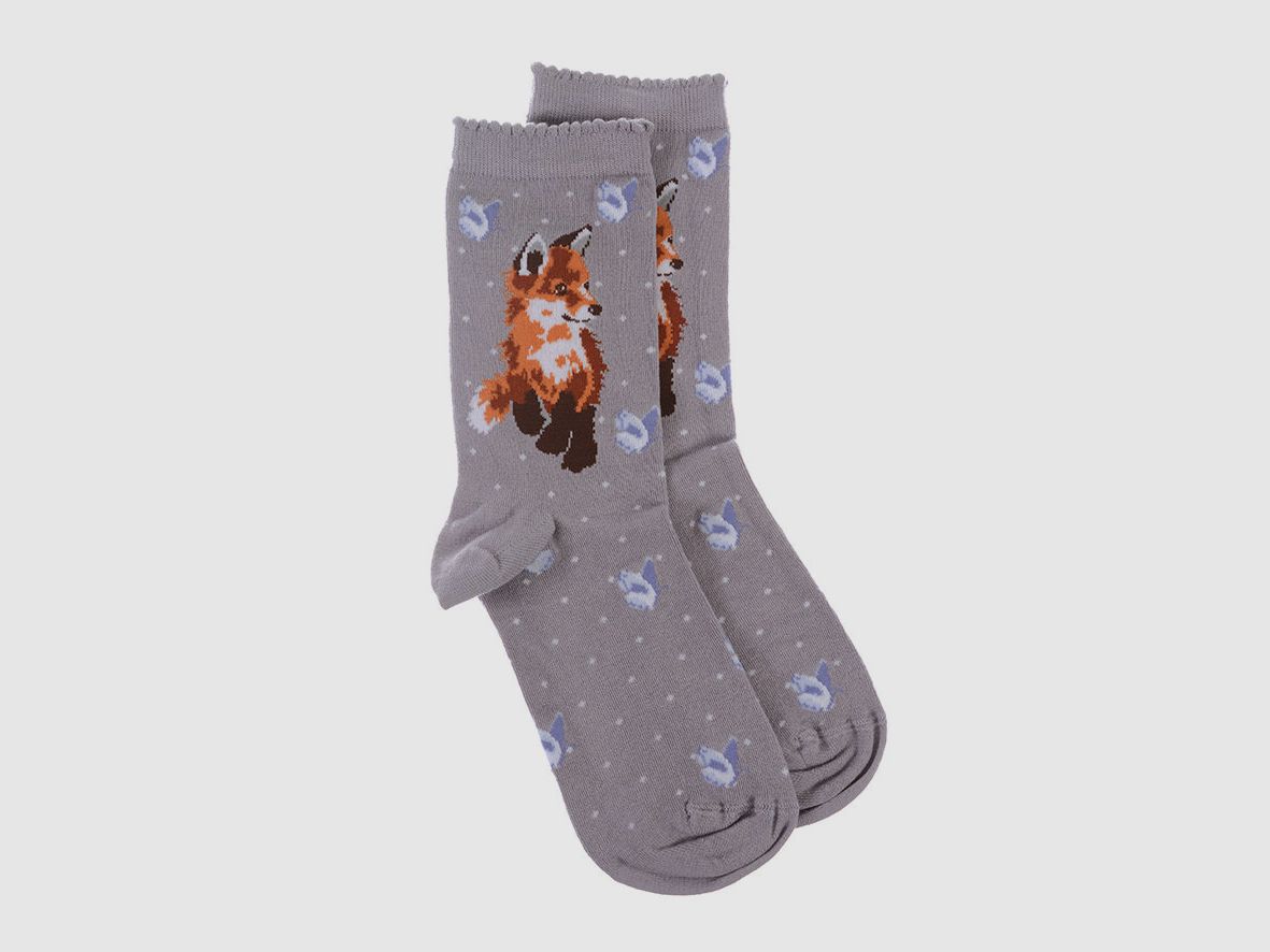 Wrendale Socken "Born to be Wild" mit Fuchs
