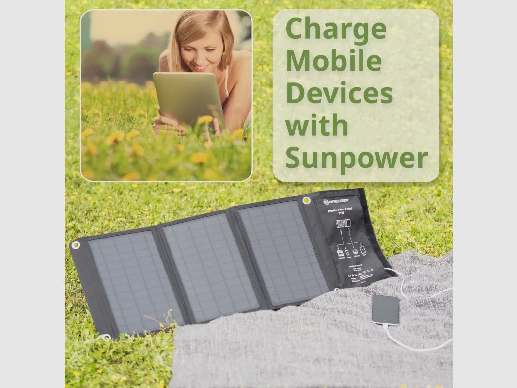 Mobiles Solarladegerät BRESSER mit 21 Watt und USB- und DC-Ausgang, Bild 3 von 13