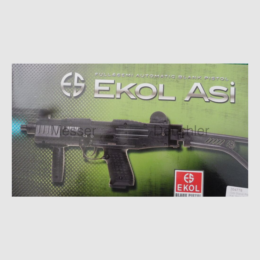 Ekol ASI blank firing pistol / submachine gun with folding stock
