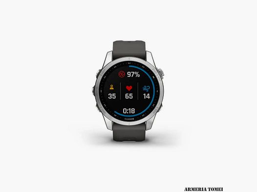 UHR – GARMIN – FĒNIX® 7S – STANDARD EDITION Silber mit Graphitarmband