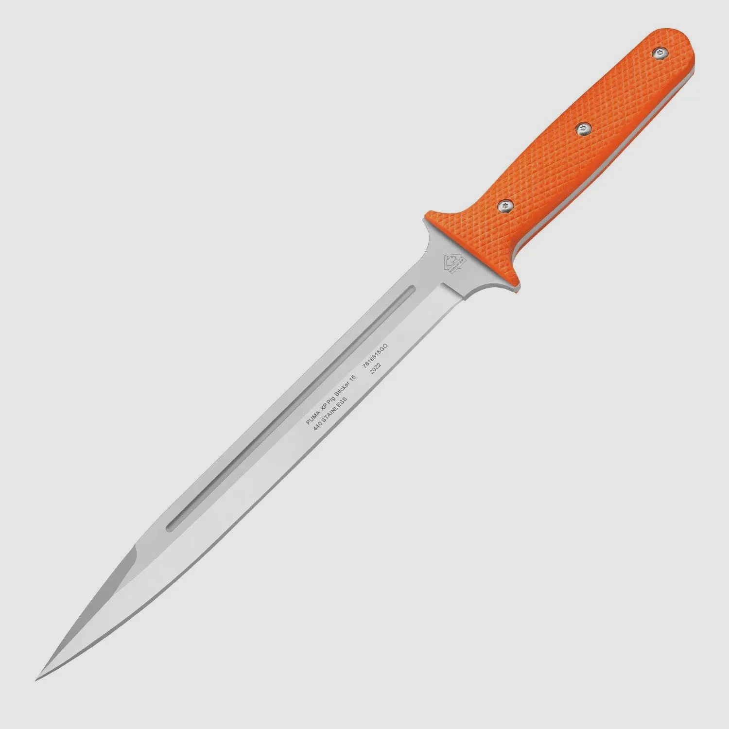 PUMA XP pig sticker 15, Abfangmesser, Orange G10 mit Fischhaut, Kydex Scheide