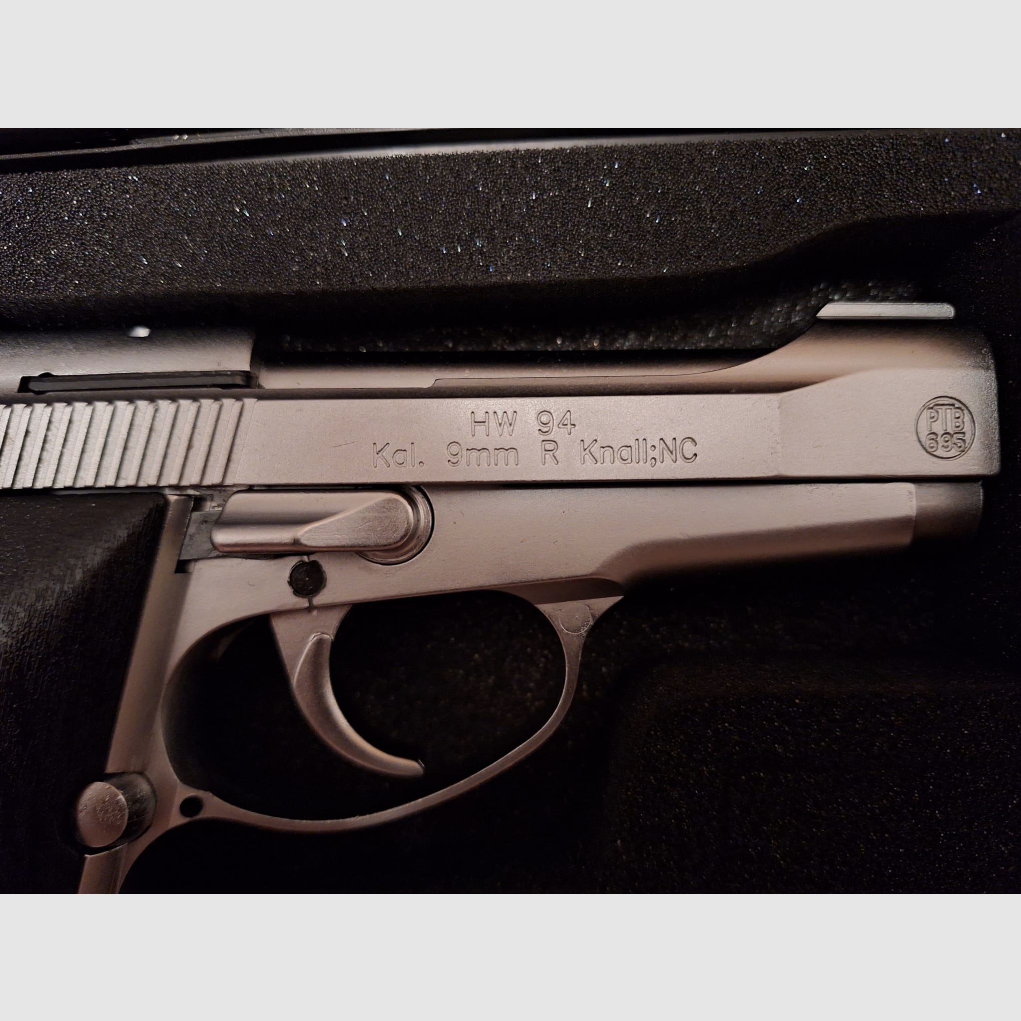 Weihrauch HW 94 Schreckschuss Pistole vernickelt in 9mm R.K. PTB 695