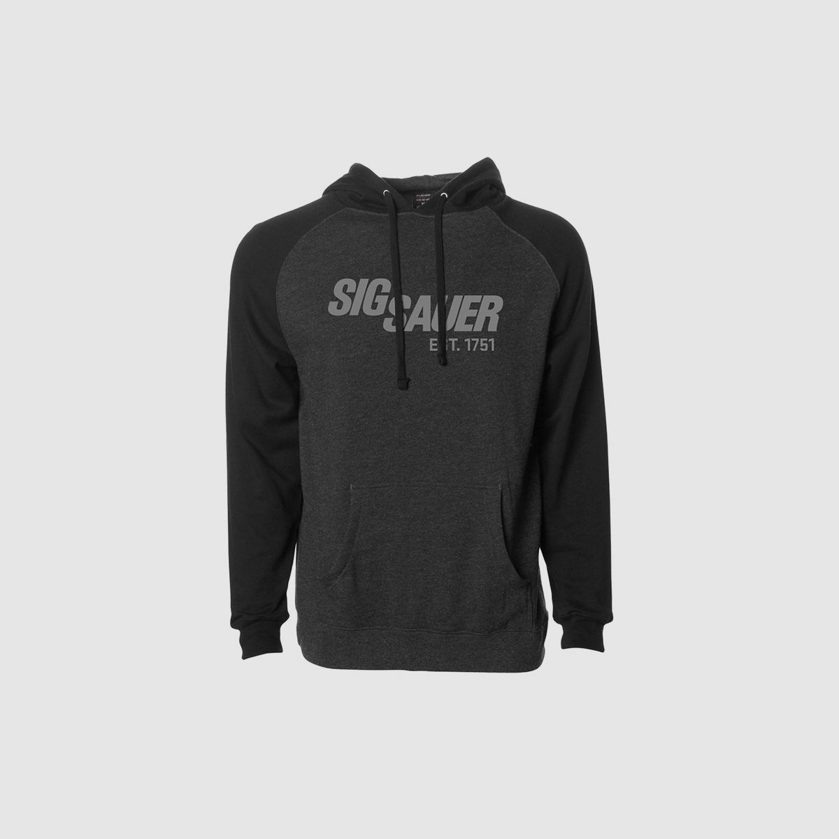 SIG SAUER Raglan Pullover mit Kaputze - Hoodie Grau/Schwarz