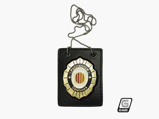 Ovale plaatshouder. Met ketting en riemclip. (Plaats niet inbegrepen)